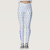 ALS Blue and White Awareness Ribbon Art Leggings (Voorkant)