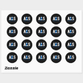 ALS Blue Ribbon ALS Awareness Gift Ronde Sticker (Vel)