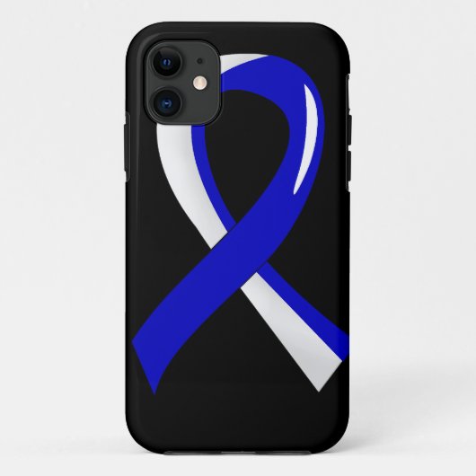 ALS Blue White Ribbon 3 Case-Mate iPhone Case (Achterkant)