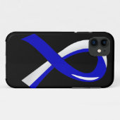 ALS Blue White Ribbon 3 Case-Mate iPhone Case (Achterkant (horizontaal))