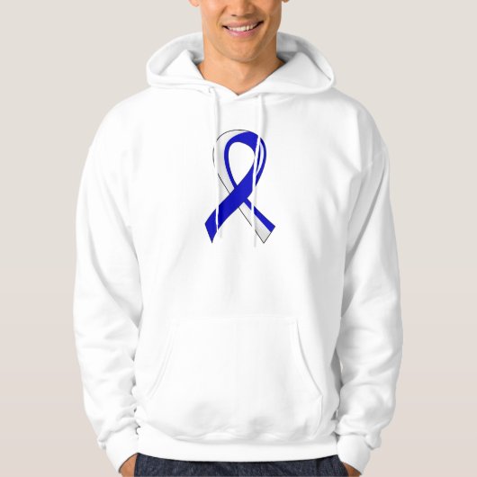ALS Blue White Ribbon 3 Hoodie (Voorkant)