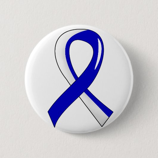 ALS Blue White Ribbon 3 Ronde Button 5,7 Cm (Voorkant)