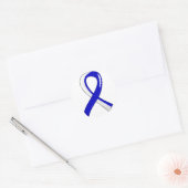 ALS Blue White Ribbon 3 Ronde Sticker (Envelop)