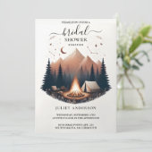 Als boshout Sky Tree Fire Camping Vrijgezellenfees Kaart (Staand voorkant)