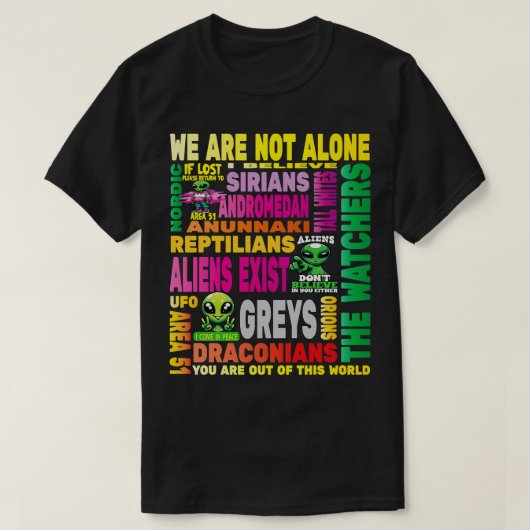 Als buitenaardse samenzwering wil ik een t-shirt (Design voorkant)