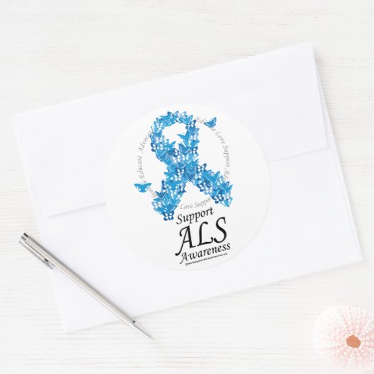 ALS Butterfly-lint Ronde Sticker (Envelop)