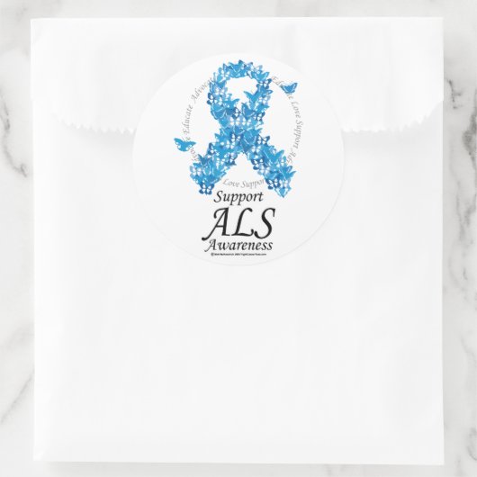 ALS Butterfly-lint Ronde Sticker (Tas)