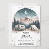 Als Cabine Bos Hout Sky Tree Brand Camping Bruilof Kaart (Voorkant)