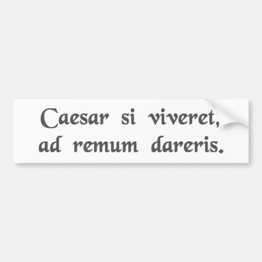 Als Caesar nog leefde, zou je aan een roeispaan ge Bumpersticker (Voorkant)