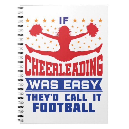 Als Cheerleader Easy Funny Cheerleader Cheer was Notitieboek (Voorkant)