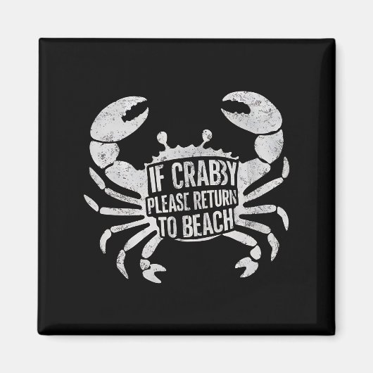 Als Crabby alsjeblieft terugkeert naar Beach Funny Magneet (Voorkant)