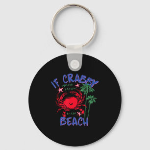 Als crabby terugkeert naar het strand hawaii zomer sleutelhanger