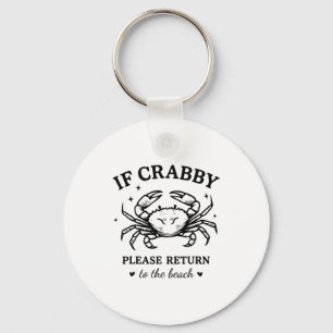 Als crabby terugkeert naar het strand - krab stran sleutelhanger