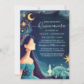 Als Dark Fun Star Prom Sterrennacht Sky Quinceaner Kaart (Voorkant)