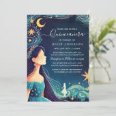 Als Dark Fun Star Prom Sterrennacht Sky Quinceaner Kaart (Staand voorkant)