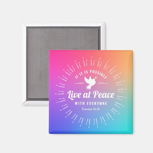 Als dat mogelijk is, leef dan met iedereen Kaart Magneet (Voorkant / Achterkant)