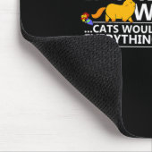 Als de aarde plat was katten grappige T-shirt Muismat (Hoek)