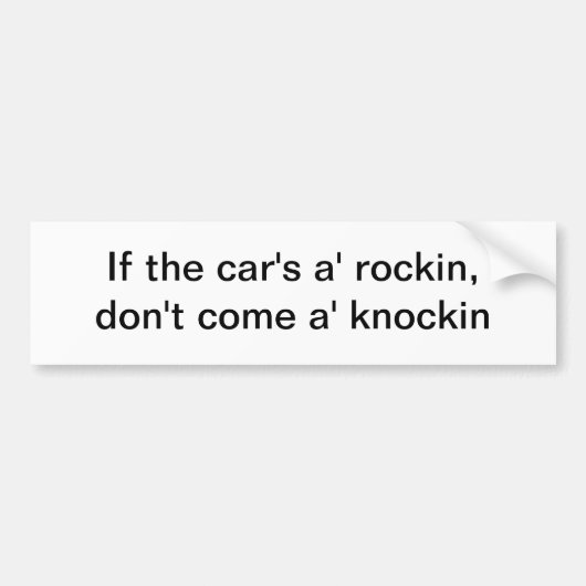 Als de auto een 'rockin' is - bumpersticker (Voorkant)