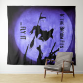 Als de bezem past Fly It Halloween Party Achtergro Wandkleed (In Situ (horizontaal))