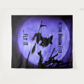 Als de bezem past Fly It Halloween Party Achtergro Wandkleed (Voorkant (horizontaal))