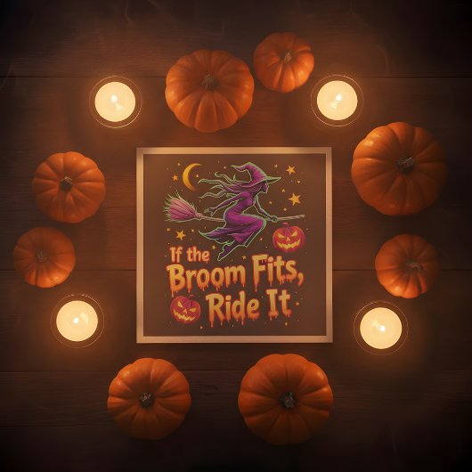 Als de bezem past Ride It Halloween Witch ontwerp Briefkaart