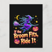 Als de bezem past Ride It Halloween Witch ontwerp Briefkaart (Voorkant)