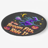 Als de bezem past Ride It Halloween Witch ontwerp Papieren Bordje (Gekanteld)