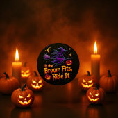Als de bezem past Ride It Halloween Witch ontwerp Papieren Bordje