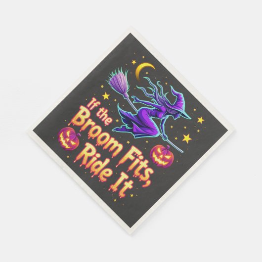 Als de bezem past Ride It Halloween Witch ontwerp Servet (Hoek)
