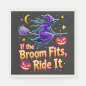 Als de bezem past Ride It Halloween Witch ontwerp Servet (Voorkant)
