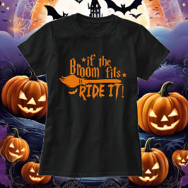 Als de bezem past rijden het heks Halloween katoen T-shirt