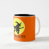 Als de bezem past, vlieg hem dan. tweekleurige koffiemok (Voorkant rechts)