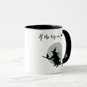 "Als de bezem past..." vliegende heks met kat Mok (Voorkant rechts)