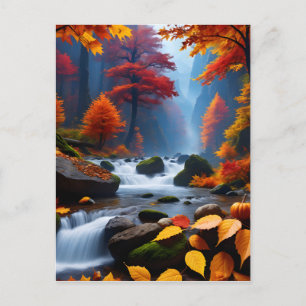 Als de bladeren beginnen te veranderen van kleur e briefkaart