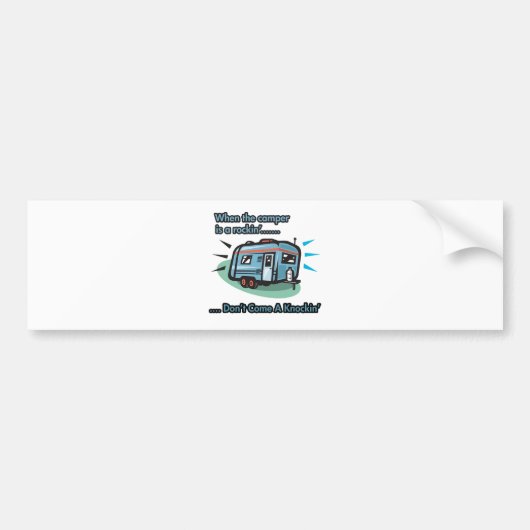 Als de camper een rockin is... bumpersticker (Voorkant)