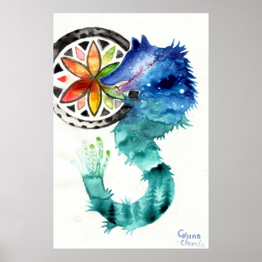 als de dacische wolf het bos mist poster (Voorkant)