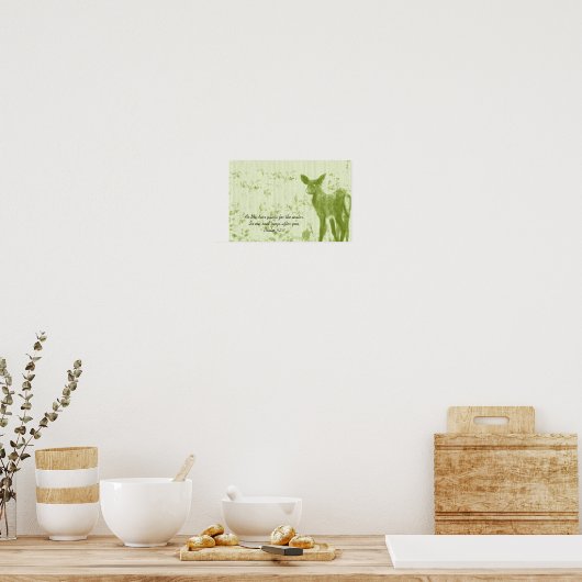 Als de Deer Pants voor het water Psalm Poster (Keuken)