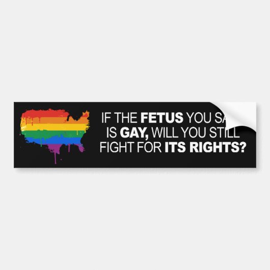ALS DE FETUS DIE U OPNEEMT GAY IS -.png Bumpersticker (Voorkant)