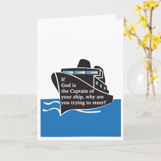 "Als de God de Kapitein" Wenskaart is Kaart (Gele Bloem)