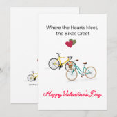Als de harten elkaar ontmoeten, begroeten de fiets feestdagenkaart (Voorkant / Achterkant)