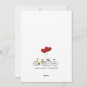 Als de harten elkaar ontmoeten, begroeten de fiets feestdagenkaart (Achterkant)