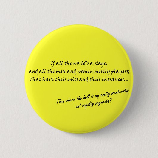 "Als de hele wereld een podium is..." Ronde Button 5,7 Cm (Voorkant)
