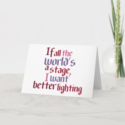 Als de hele wereld een podium is, wil ik betere ve kaart (Voorkant)