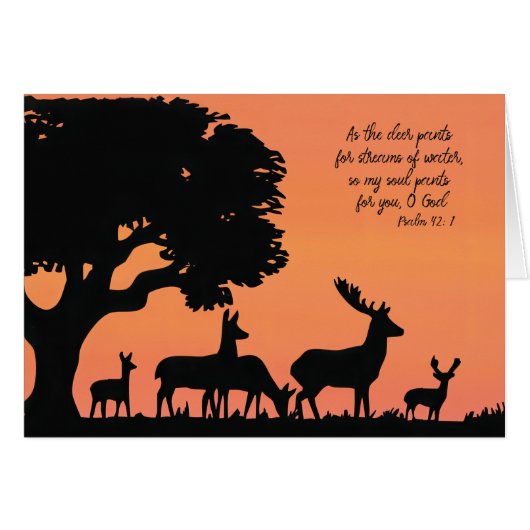 Als de hertenbroek voor water Hertenboom silhouet (Voorkant Horizontaal)