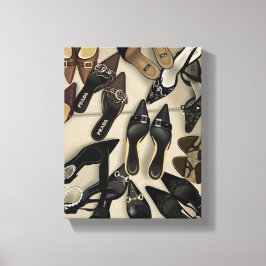Als de hiel past | Designer Heels Realisme Schilde Canvas Afdruk
