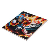 Als de hitte van de ochtendzon haar gezicht verwar tegeltje (Zijkant)