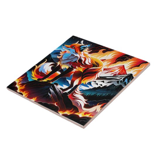 Als de hitte van de ochtendzon haar gezicht verwar tegeltje (Zijkant)