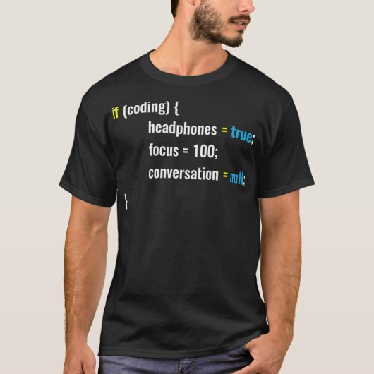 Als de Hoofdtelefoon van de Codering Funny Program T-shirt (Voorkant)