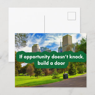 Als de kans niet aanslaat, bouw dan een deur briefkaart