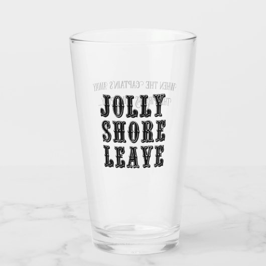 Als de kapitein weg is bierglas glas (Achterkant)